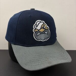 Wingstop Logo Strapback Hat Navy Blue Grey Employee Promo Mascot Adjustable Cap